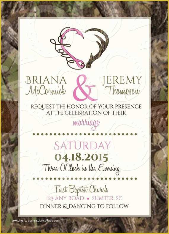 Free Camo Wedding Invitation Templates Of Hooked Love Camo Wedding Invitation and Rsvp Card by