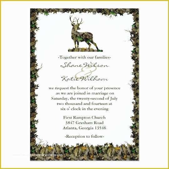 Free Camo Wedding Invitation Templates Of Hunting Camouflage Wedding Invitation