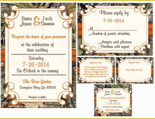 Free Camo Wedding Invitation Templates Of Items Similar to Mossy Oak Wedding Invitation Set Camo