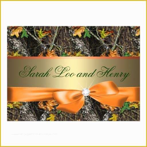 Free Camo Wedding Invitation Templates Of orange formal Camo Wedding Invitation Templates for Your