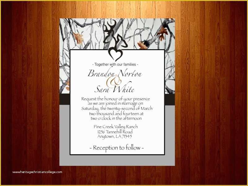 Free Camo Wedding Invitation Templates Of Snow Camo Wedding Invitations