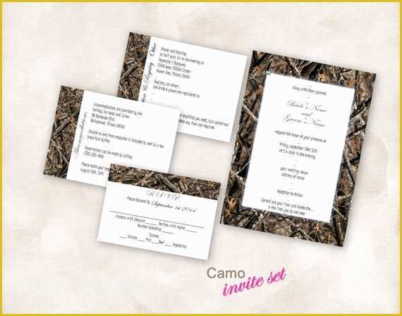 Free Camo Wedding Invitation Templates Of Wedding Invite Set Template Instant Download Printable Camo