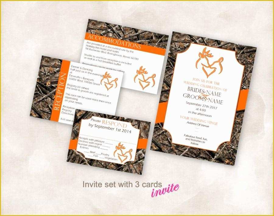 Free Camo Wedding Invitation Templates Of Wedding Invite Set Template Instant Download Printable