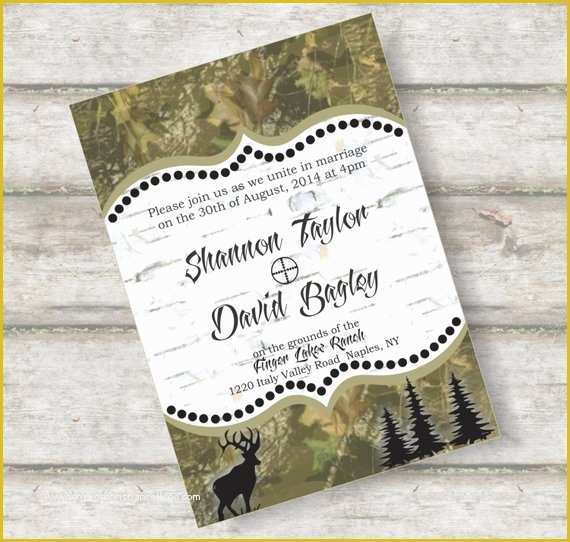 Free Camo Wedding Invitation Templates Of Woodland Camo Wedding Invitation Suite 5x7 Invitation Rsvp