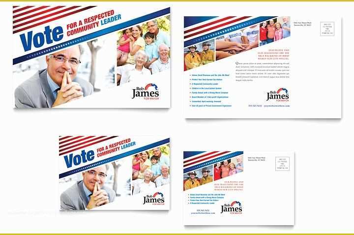 Free Campaign Brochure Templates Of Political Campaign Postcard Template Word &amp; Publisher