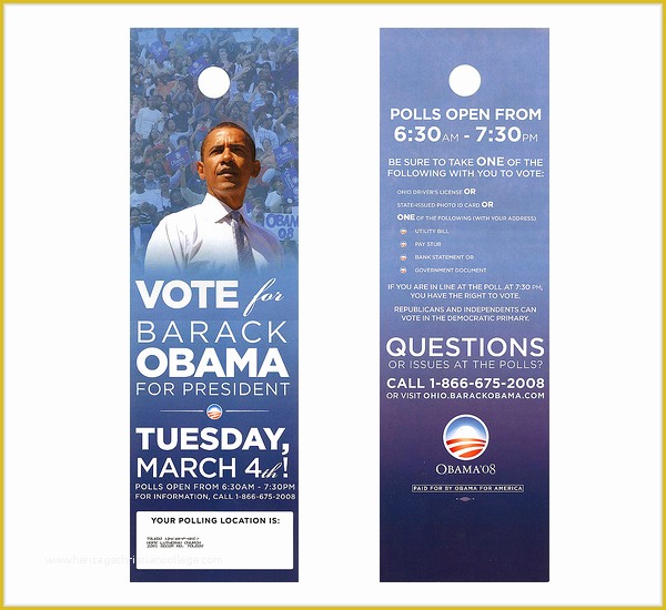 Free Campaign Cards Template Of Door Hanger Printing Tips for Political Campaigns