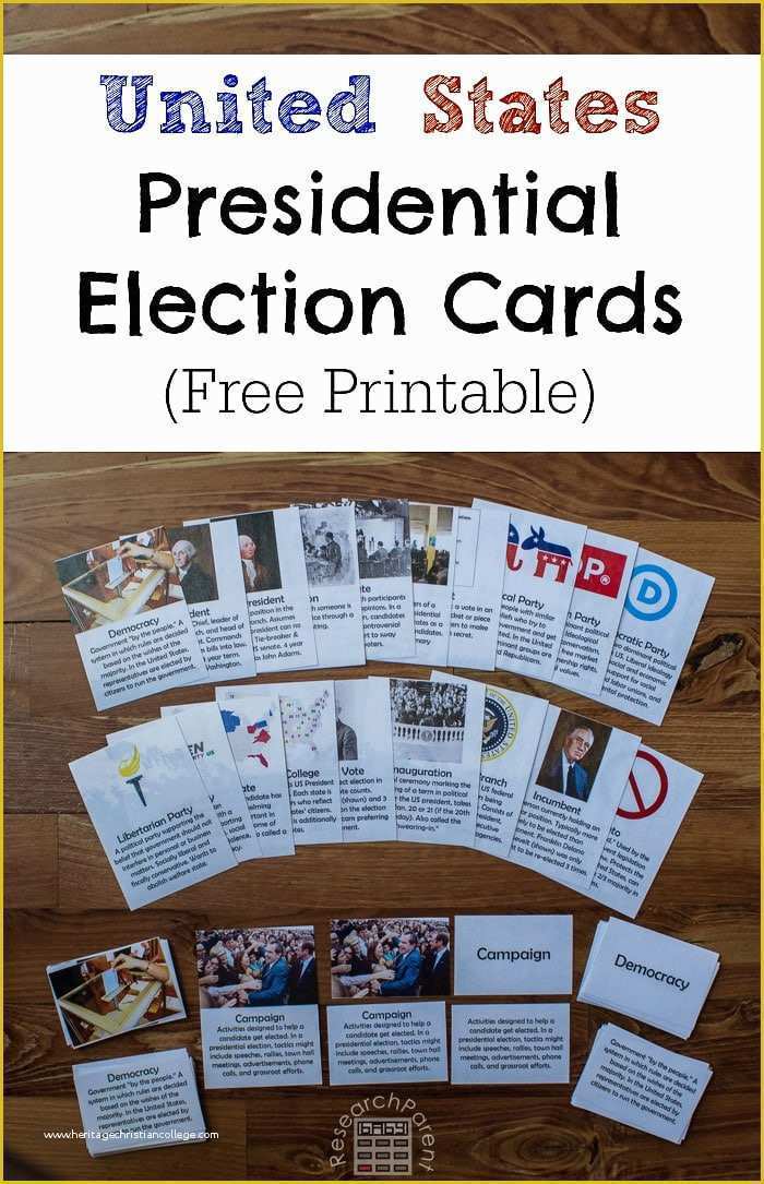 Free Campaign Cards Template Of Free Us Presidential Election Cards