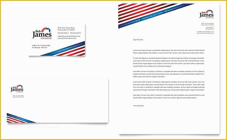 Free Campaign Cards Template Of Political Campaign Business Card & Letterhead Template