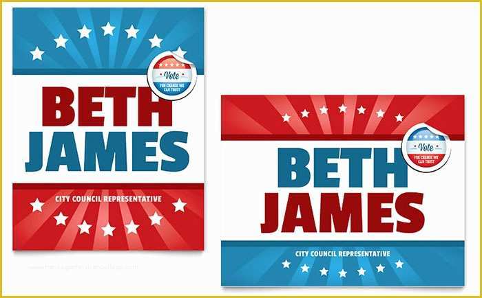 Free Campaign Cards Template Of Political Candidate Poster Template Word &amp; Publisher