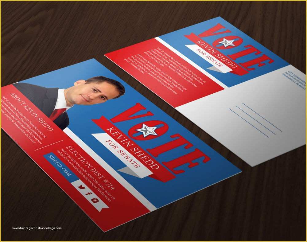 Free Campaign Cards Template Of Political Postcard Printing and Mailing