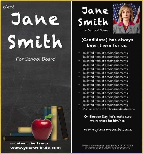 Free Campaign Cards Template Of School Board Brochure Templates
