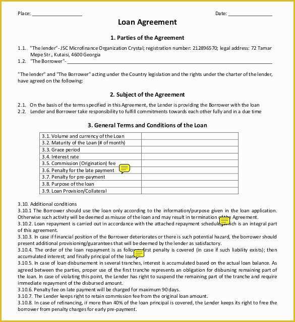 Free Car Loan Agreement Template Of Car Loan Agreement Template Pdf
