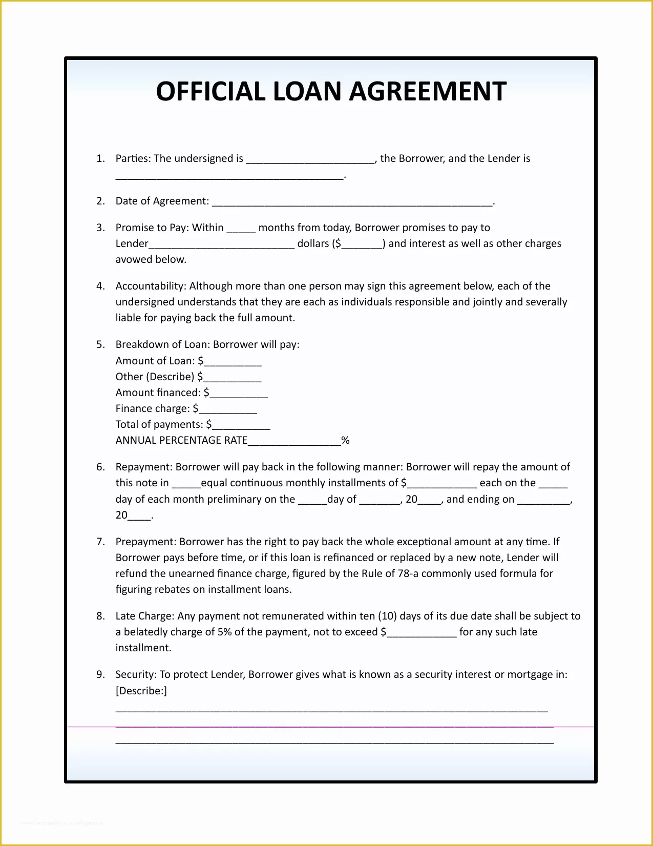 Free Car Loan Agreement Template Of Download Simple Loan Agreement ... - Free Car Loan Agreement Template Of DownloaD Simple Loan Agreement Template PDf Rtf Of Free Car Loan Agreement Template