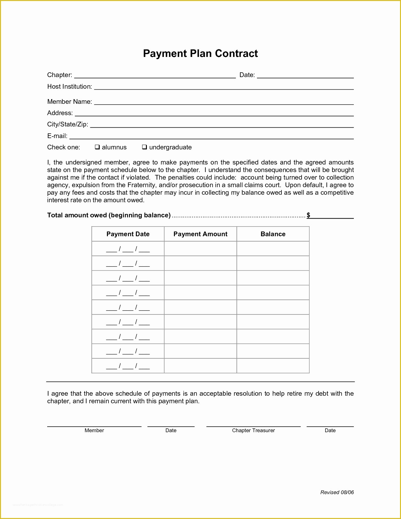 Free Car Loan Agreement Template Of Payment Plan Template