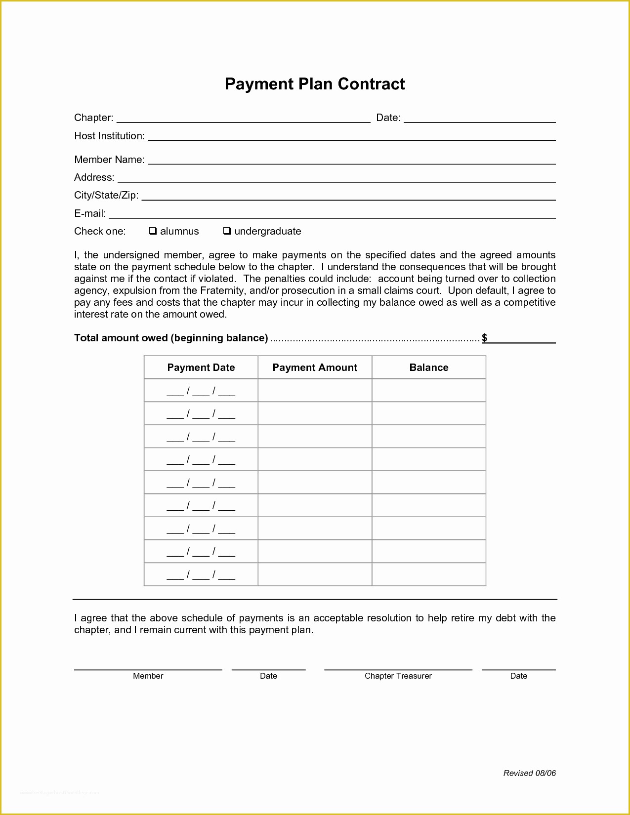 Free Car Loan Agreement Template Of Payment Plan Template ...