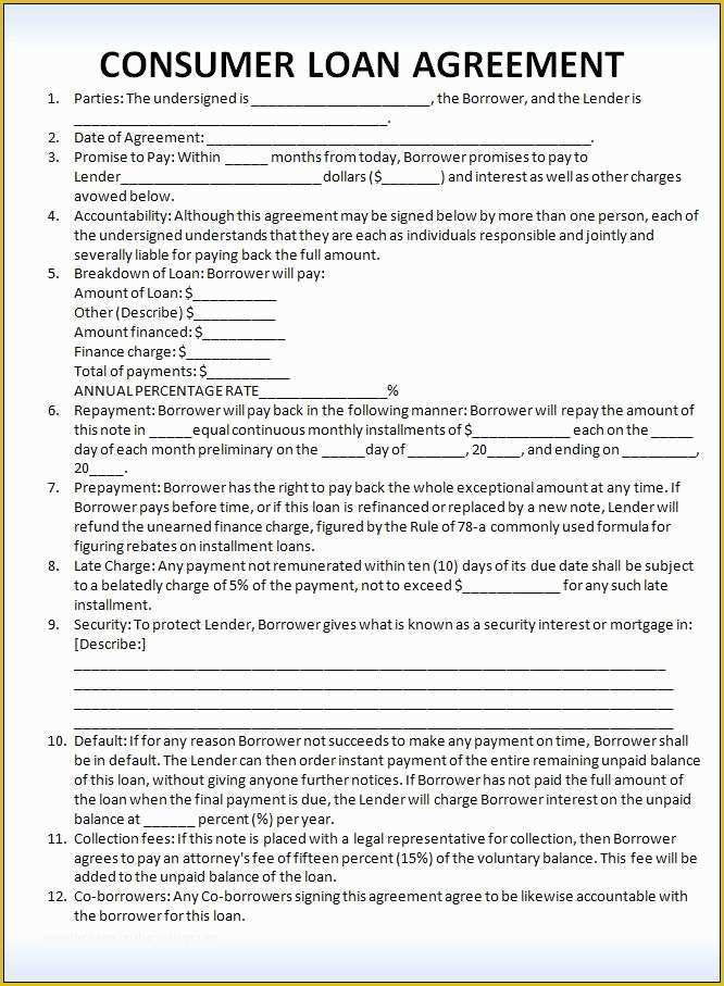 Free Car Loan Agreement Template Of Private Mortgage Contract Template Free Printable Documents
