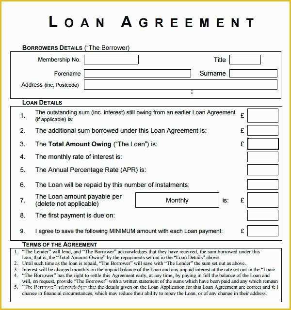 Free Car Loan Agreement Template Of Sample Loan Agreement Contract Template Printable Business