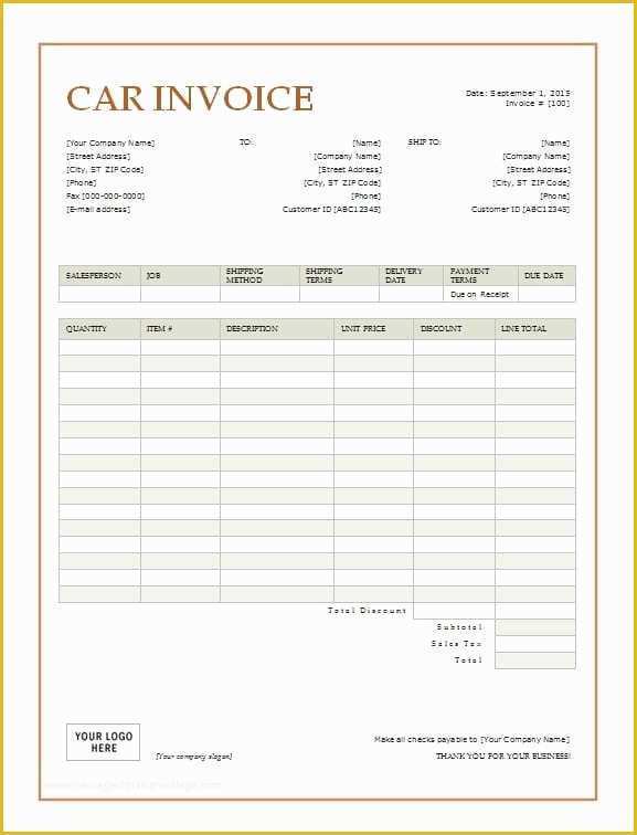 51 Free Car Rental Invoice Template Excel