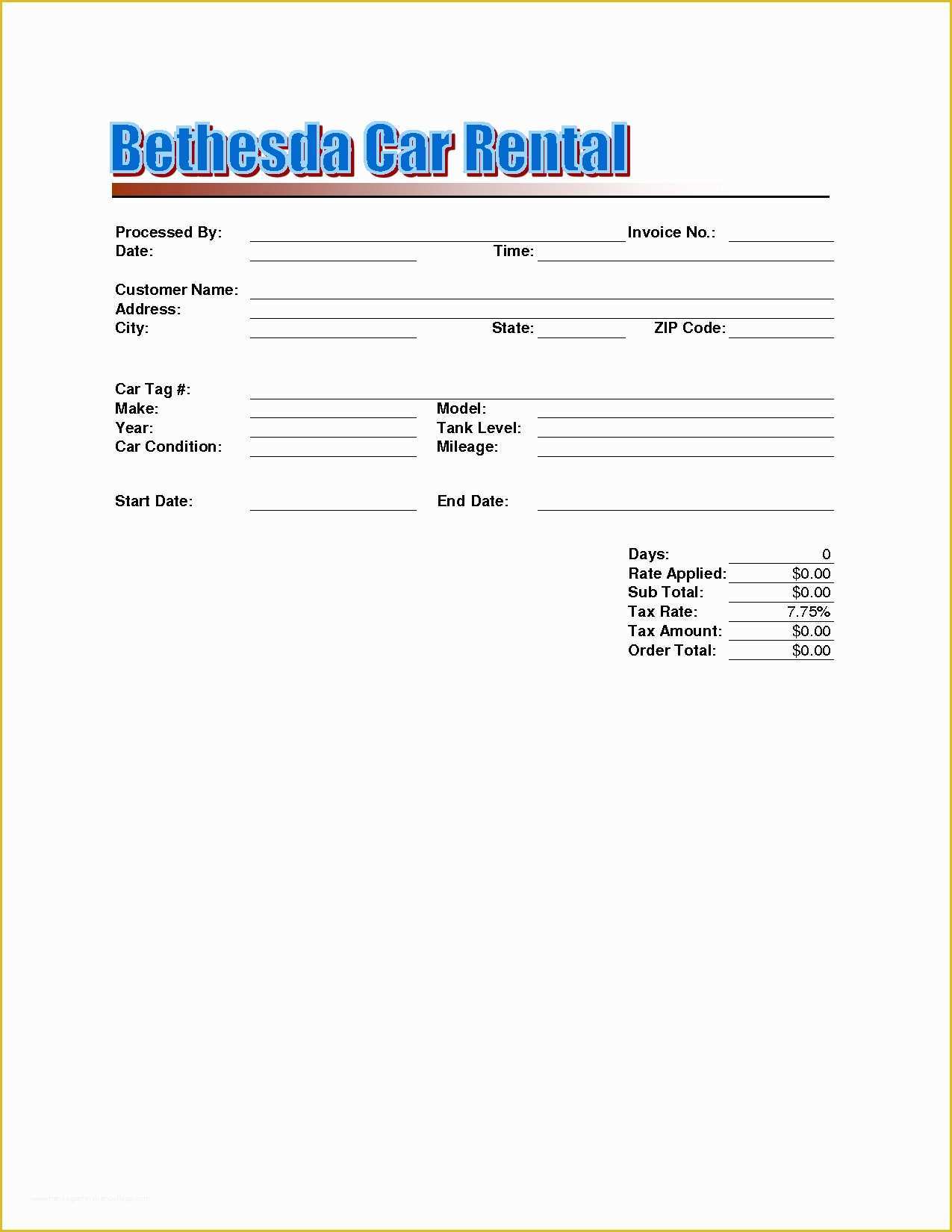 Free Car Rental Invoice Template Excel Of Car Rental Invoicepyj Resume Templates Rent Template Free