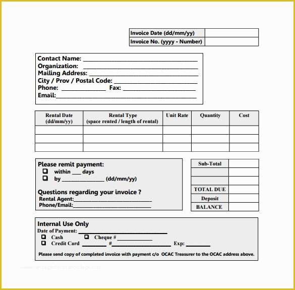 Free Car Rental Invoice Template Excel Of Free Car Rental Invoice Template
