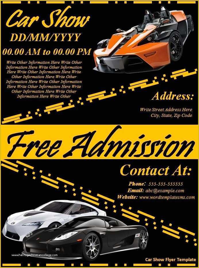 Free Car Show Flyer Template Of 5 Free Car Show Flyer Templates Excel Pdf formats