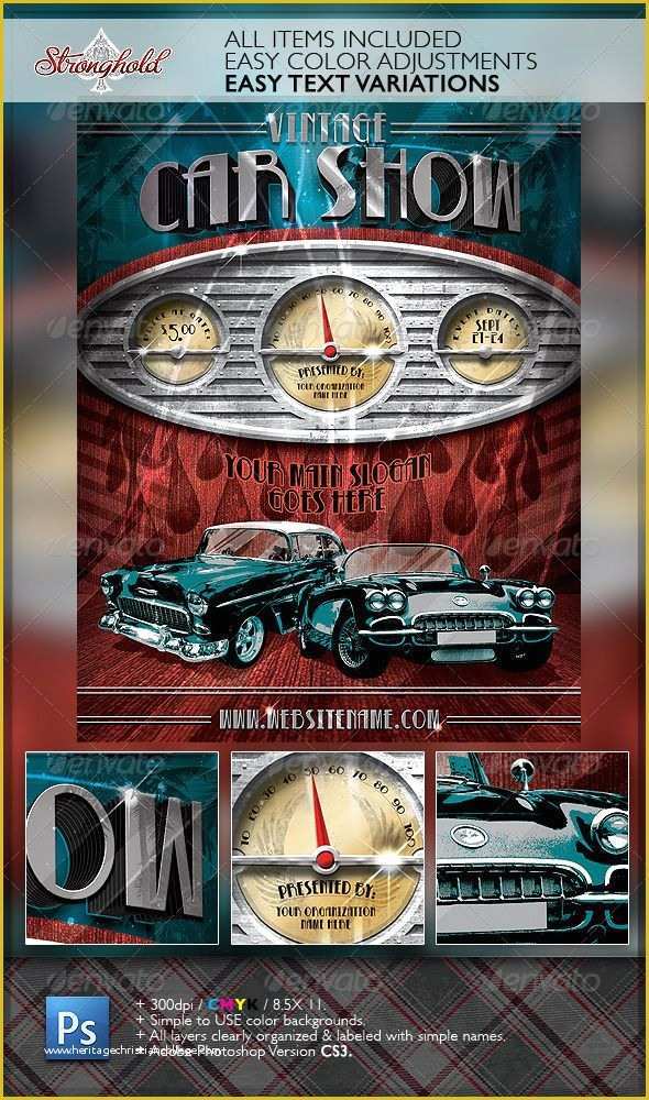 Free Car Show Flyer Template Of Vintage Car Show Dashboard Flyer Template