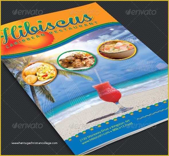 Free Caribbean Menu Template Of Caribbean Restaurant Bi Fold Menu Template