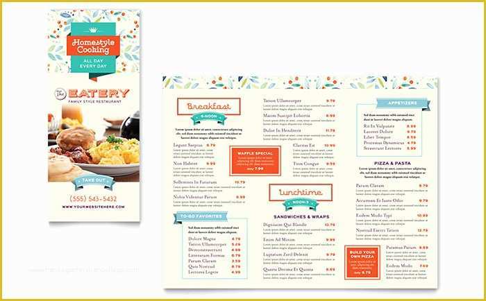 Free Caribbean Menu Template Of Family Restaurant Take Out Brochure Template Word