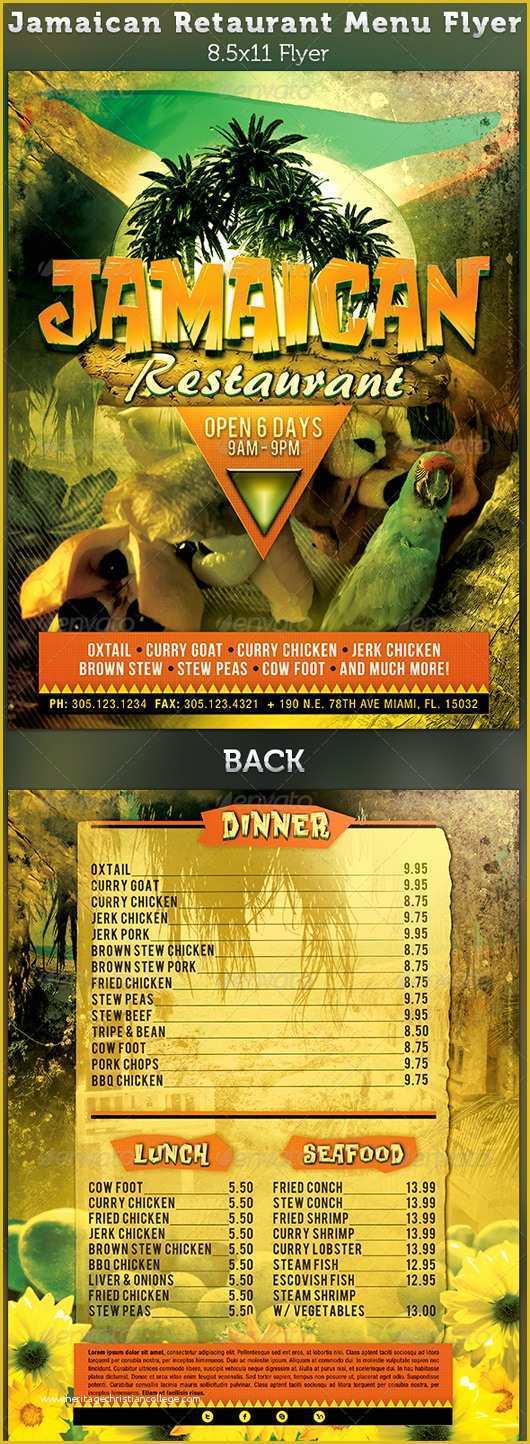 Free Caribbean Menu Template Of Restaurant Menu Templates & Graphic Designs