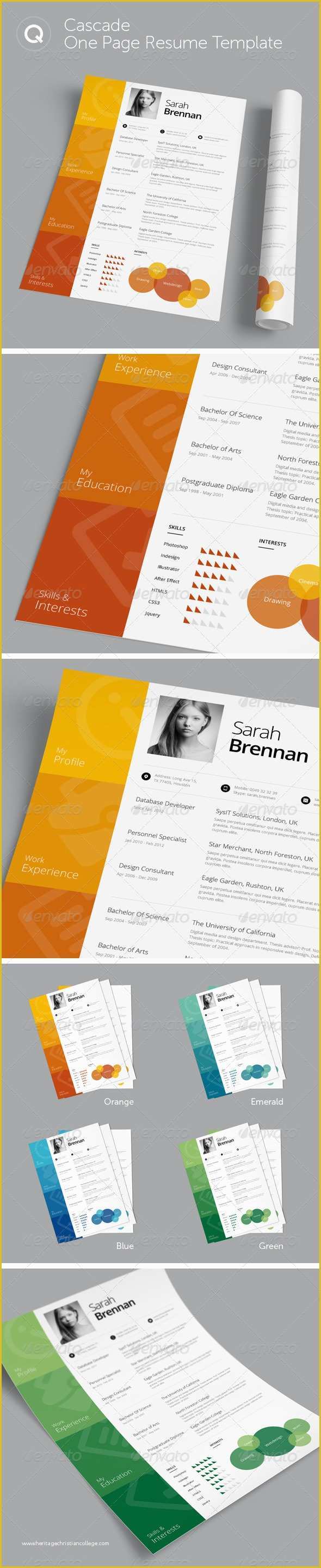 Free Cascade Resume Template Of Cascade E Page Resume Template by Quanticalabs
