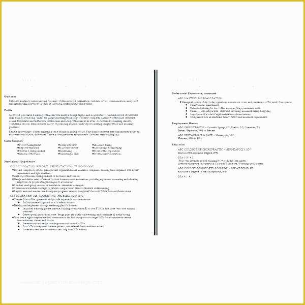 Free Cascade Resume Template Of Two Page Resume Template Best 2 Page Resume Templates E