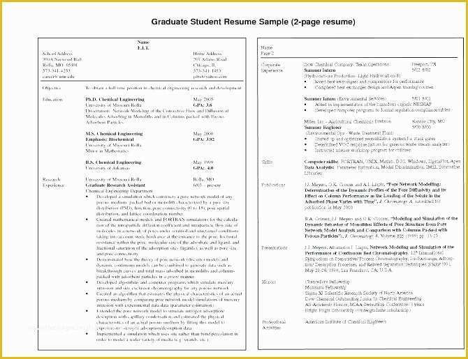 Free Cascade Resume Template Of Two Page Resume Template