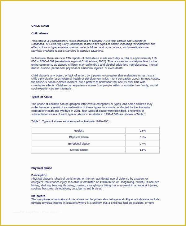 Free Case Study Template Of 10 Case Study Templates Free Sample Example format