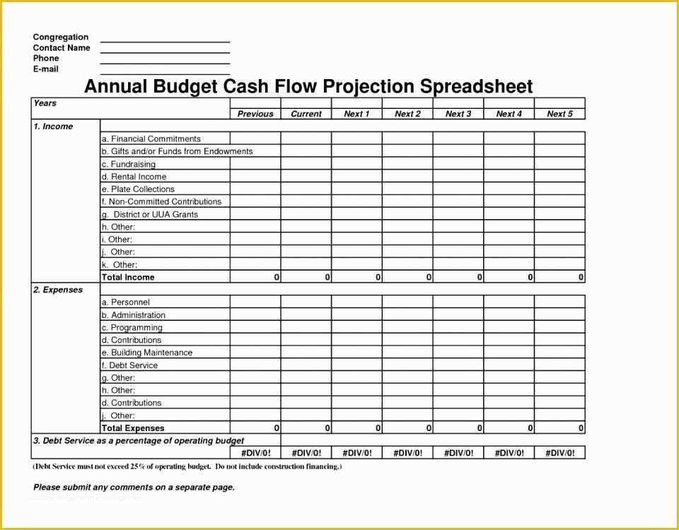 Free Cash Flow Projection Template Of Monthly Cash Flow Projection Template for Construction