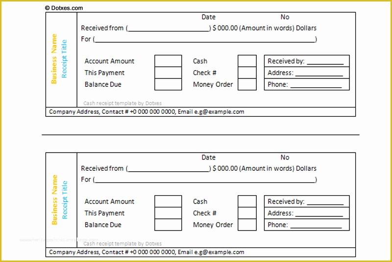 Free Cash Receipt Template Of Cash Receipt Template 3 Per Page Dotxes