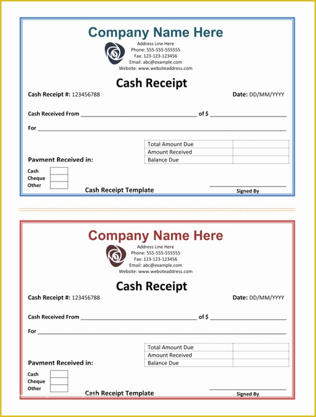 Free Cash Receipt Template Of Cash Receipt Template 5 Printable Cash Receipt formats