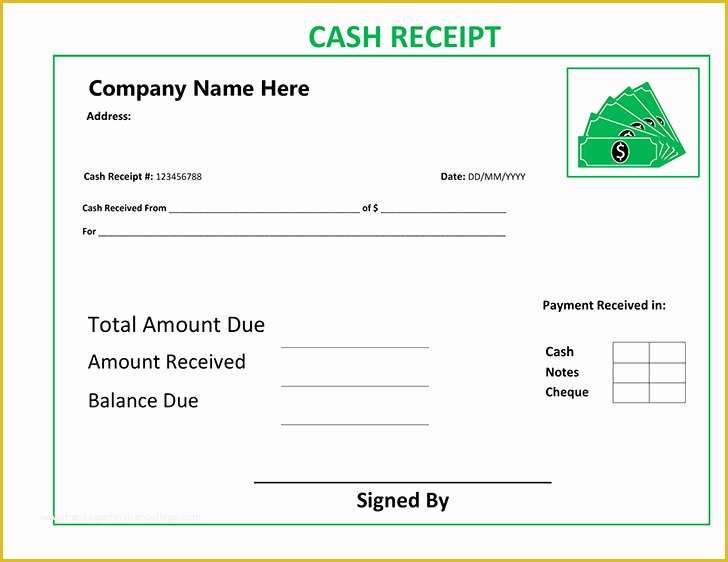 Free Cash Receipt Template Of Cash Receipt Template