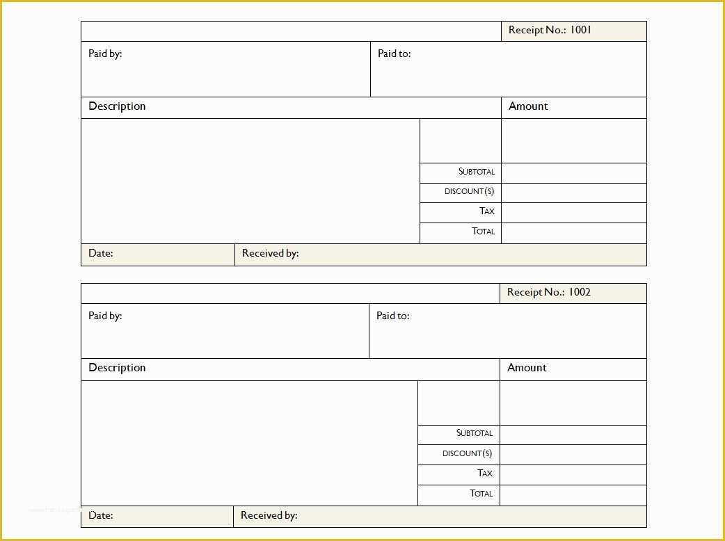 Free Cash Receipt Template Word Doc Of 7 Best Of Blank Printable Receipt Templates Free