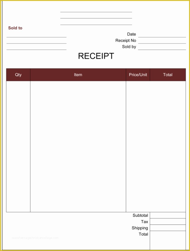 Free Cash Receipt Template Word Doc Of Printable Receipt Template Word