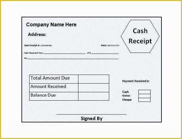 62 Free Cash Receipt Template Word Doc