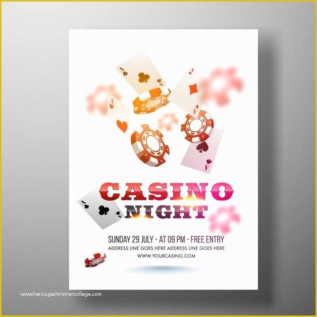 Free Casino Night Templates Of Casino Night Flyer Template or Banner Design Vector