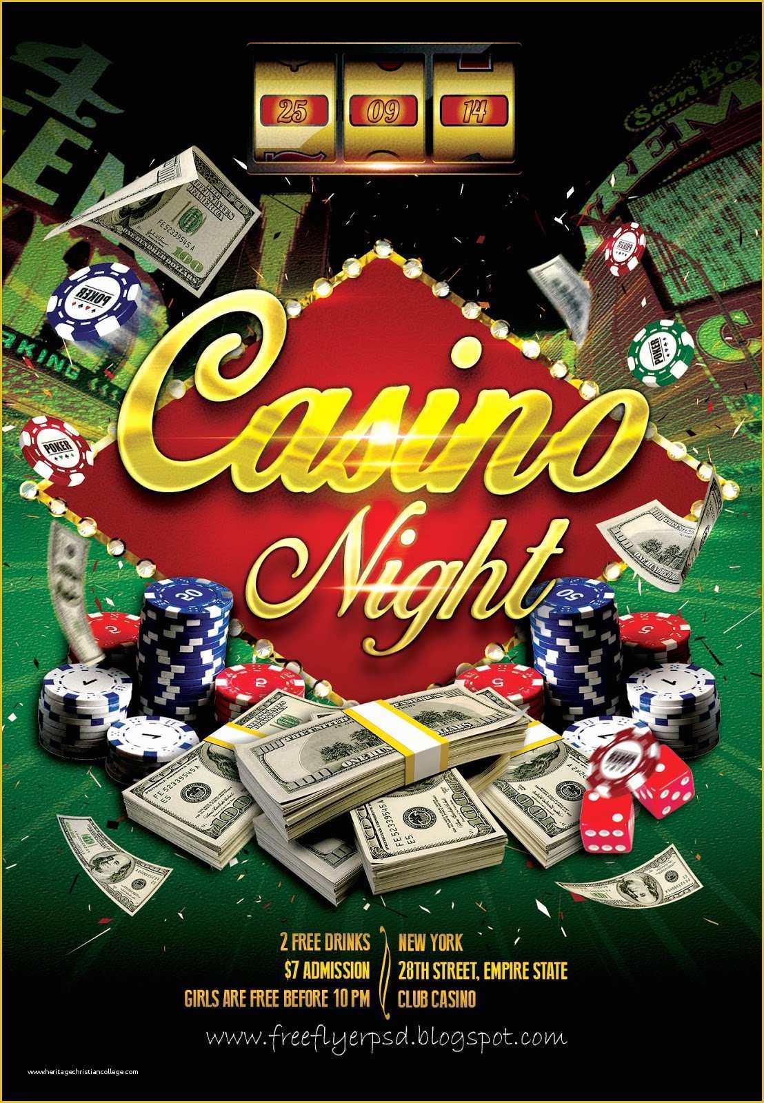 Free Casino Night Templates Of Flyer Psd Casino Night Party Flyer Psd Template