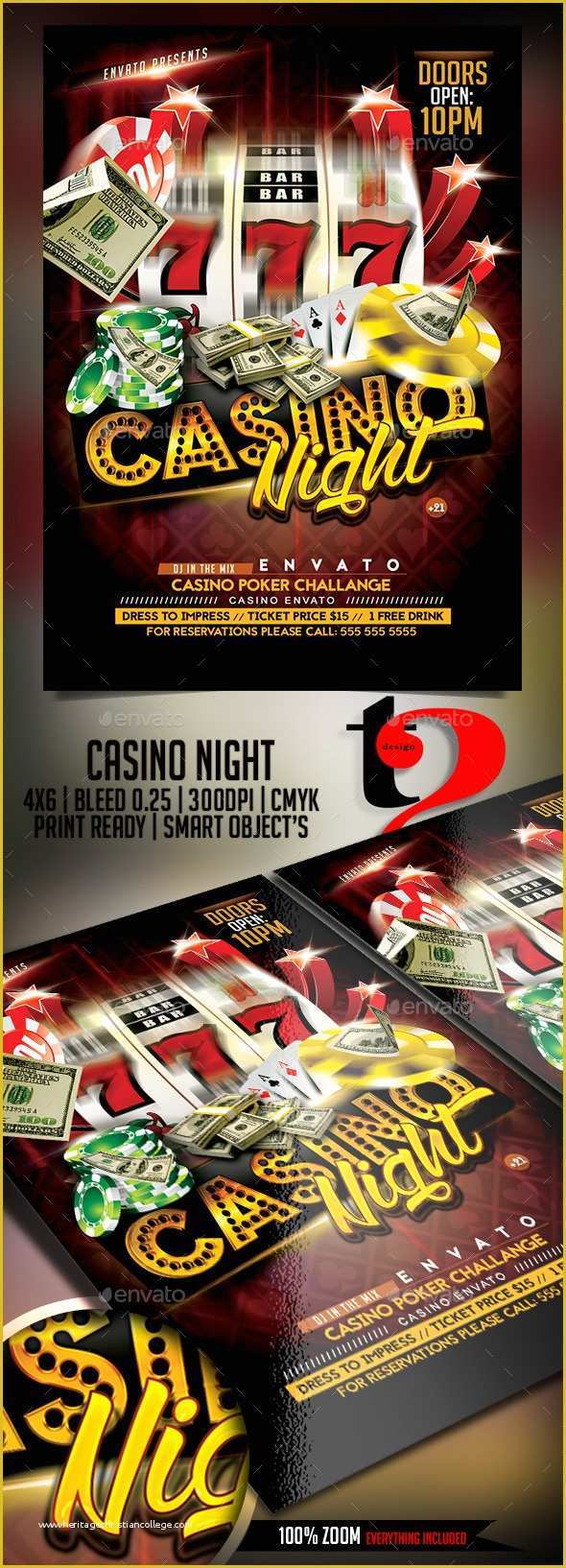 Free Casino Night Templates Of Free Printable Casino James Bond theme Party Invites