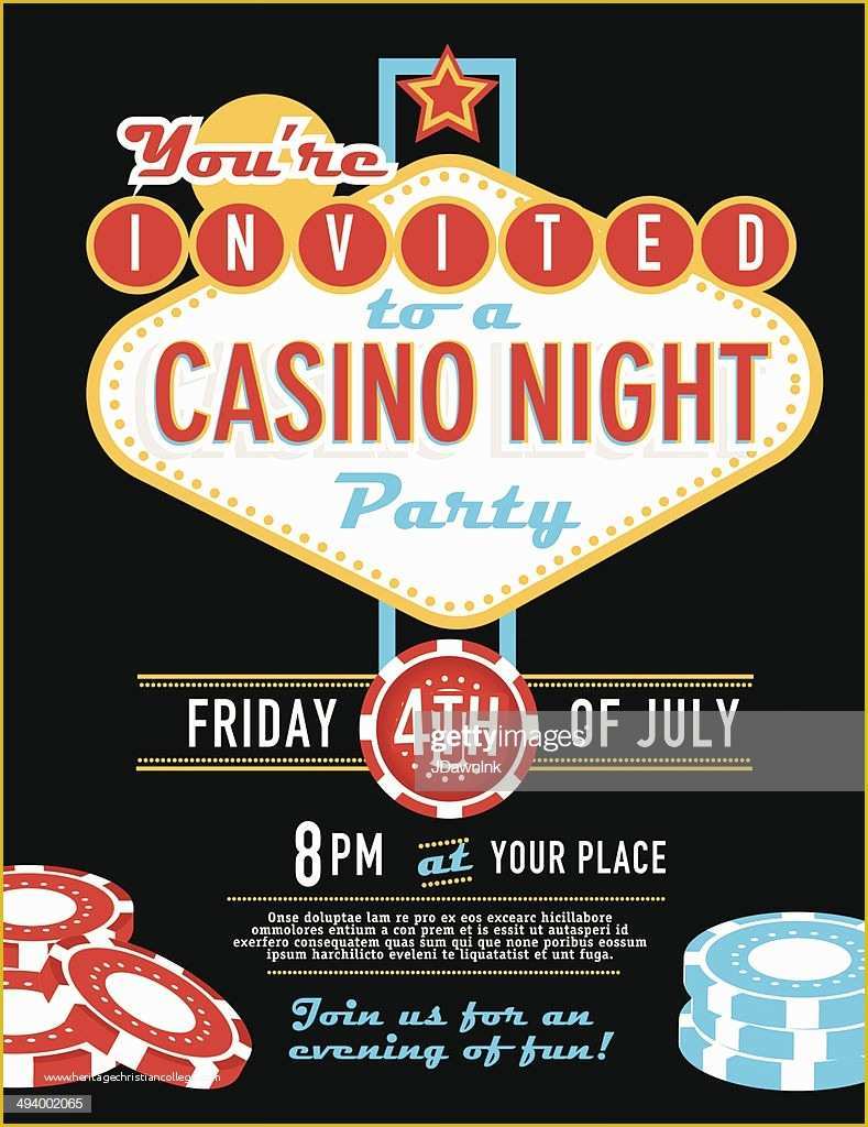 Free Casino Night Templates Of Las Vegas Sign Party and Casino Night Invitation Design