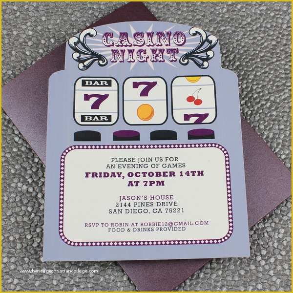 Free Casino Night Templates Of Slot Machine Casino Night Invitation Template – Download