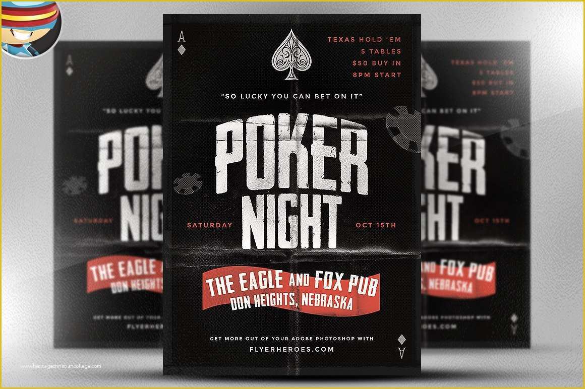 Free Casino Night Templates Of Vintage Style Poker Flyer Template Flyer Templates