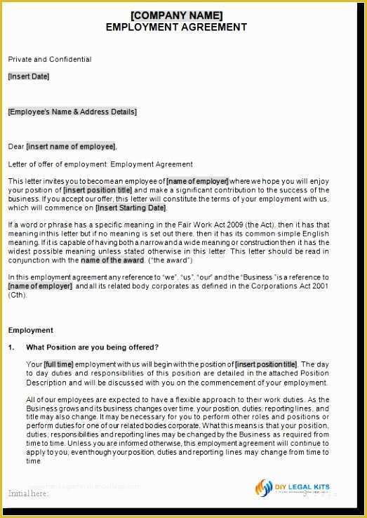 Free Casual Employment Contract Template Of 9 Permanent Contract Employment Template Rppxa
