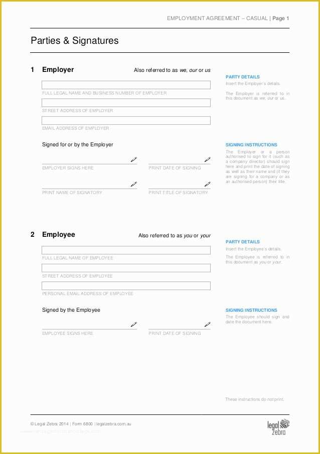 Free Casual Employment Contract Template Of Casual Employment Agreement Template Sample