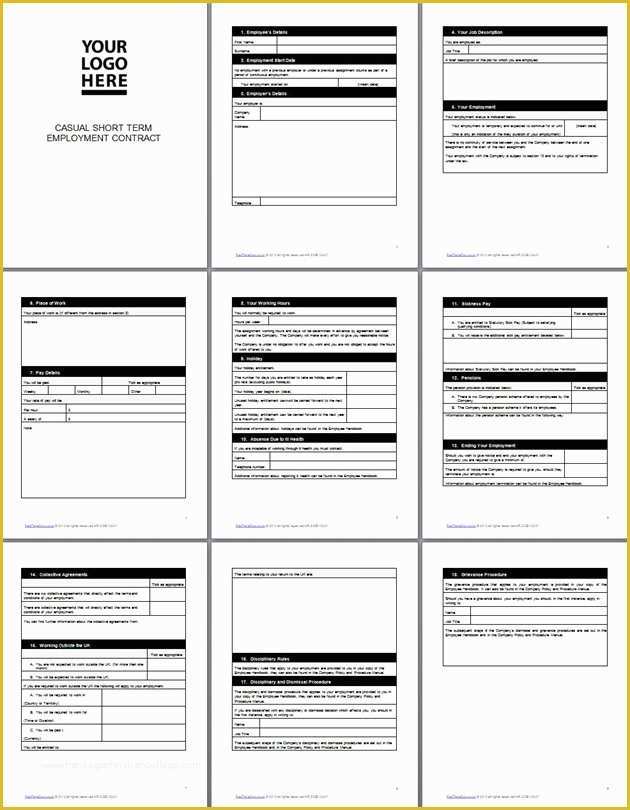 Free Casual Employment Contract Template Of Casual Employment Contract