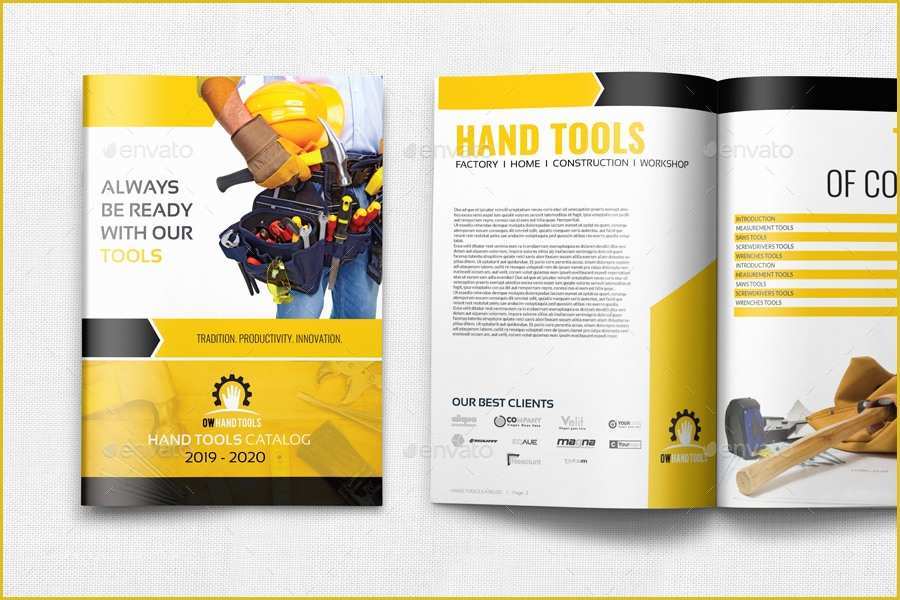 Free Catalog Template Of Hand tools Catalog Brochure Bundle by Ow